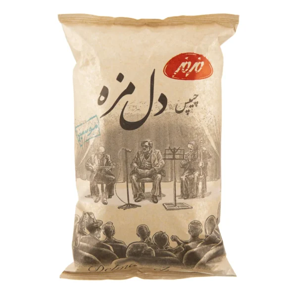 چیپس دل مزه مزمز طعم موسیر وزن 90 گرمی